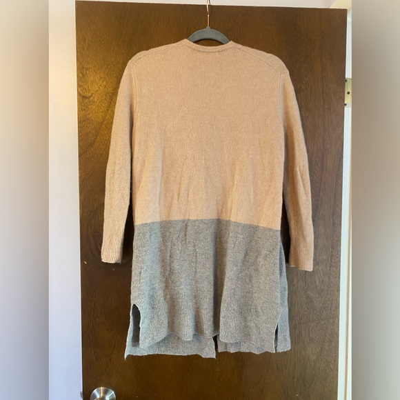 Madewell Two Tone Merino Wool Blend Open Front Cardigan in Tan and Gray size XS - Picture 5 of 6